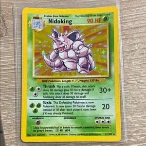 Pokemon Unlimited Base Set Holo Nidoking Holo 11/102  1999 Rare Card